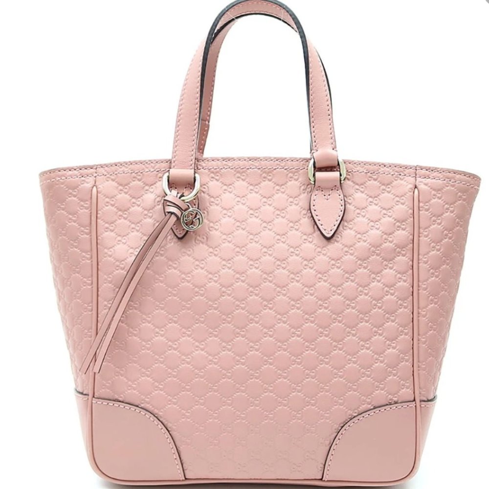 Gucci GG Microgussima Small Tote Crossbody in Pink New with Dustbag